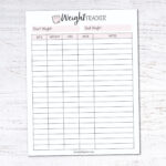 Free Printable Weight Loss Tracker — Krafty Planner Regarding Weight Loss Tracker Printable