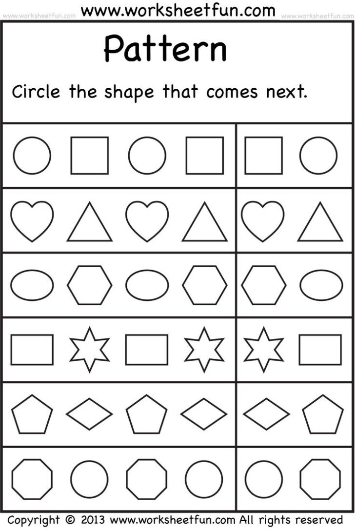 Kindergarten Activity Sheets Free Printables