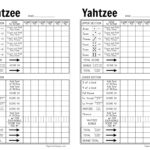 Free Printable Yahtzee Score Card   Paper Trail Design Throughout Printable Yahtzee Score Sheet