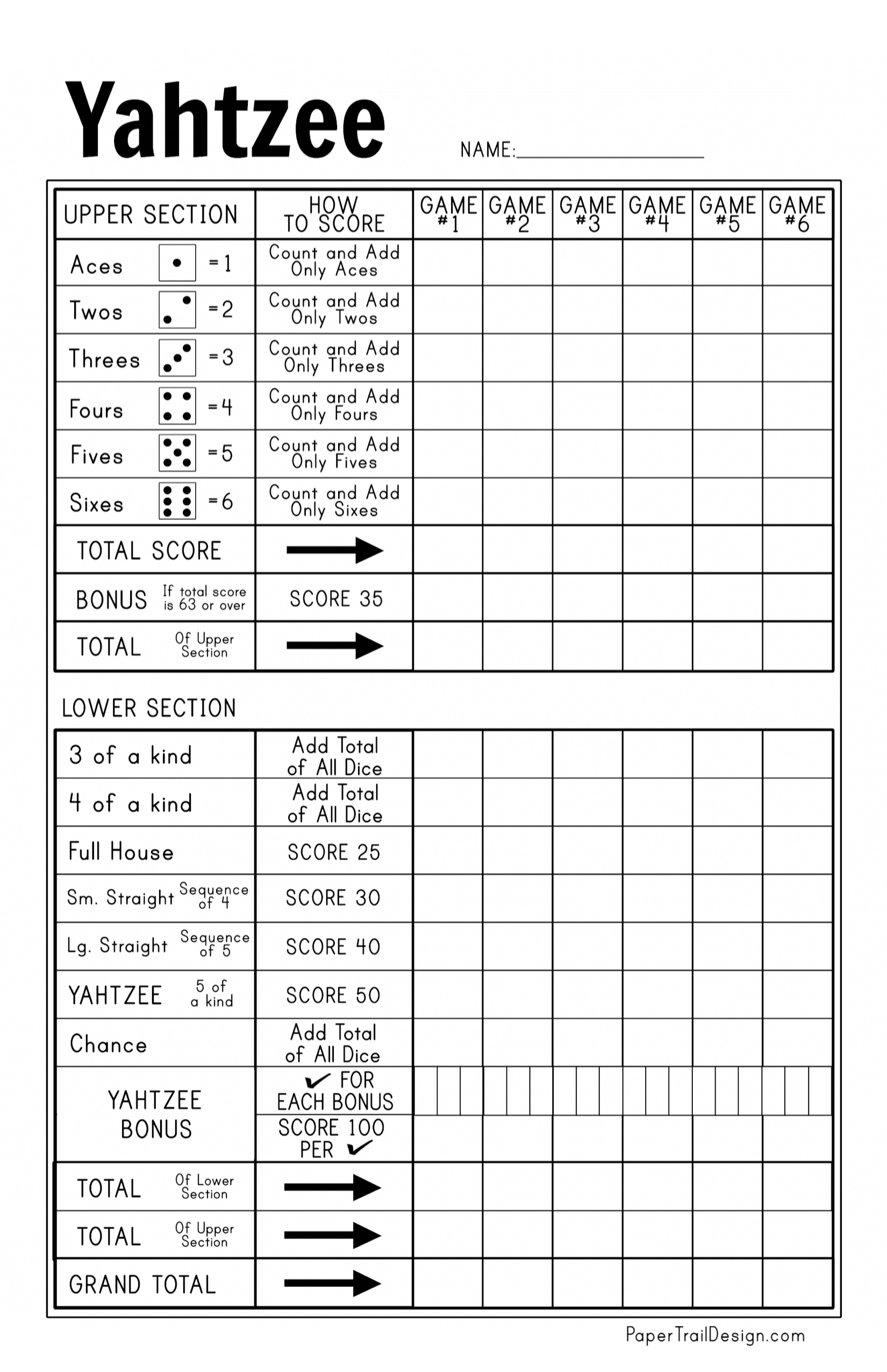 Yahtzee Score Sheets Printable FREE Printables Yahtzee Score Sheets Printable FREE Printables