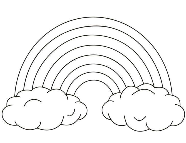 Printable Colouring Pages of Rainbows