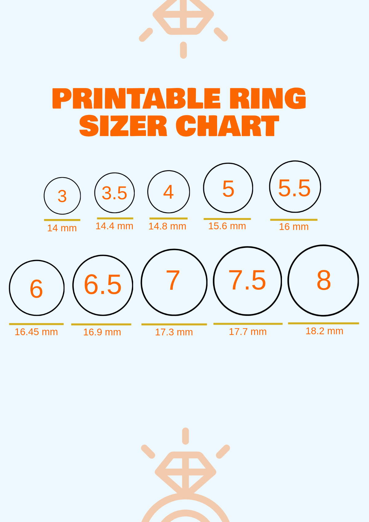 Free Ring Size Chart Templates &amp;amp; Examples - Edit Online &amp;amp; Download within Free Printable Women&amp;amp;#039;s Ring Sizer