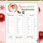 Free Secret Santa Questionnaire Printable: Instant Download   The Pertaining To Secret Santa Questions Printable