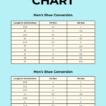 Free Shoe Chart Templates & Examples   Edit Online & Download Within Template Printable Shoe Size Chart For Adults