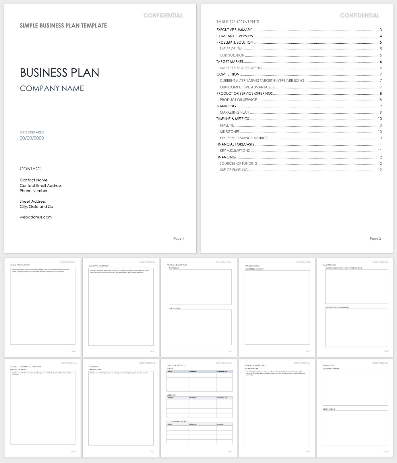 Free Simple Business Plan Templates | Smartsheet throughout Printable Business Plan Template