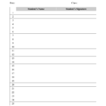 Free Student Sign-In Sheet Template – Pdf | Word – Eforms with Sign in Sheet Printable