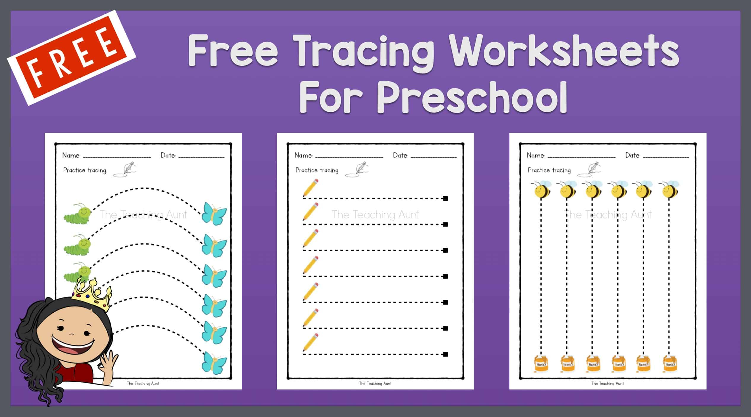 Free Tracing Worksheets For Preschool - The Teaching Aunt in Free Printable Tracing Worksheets