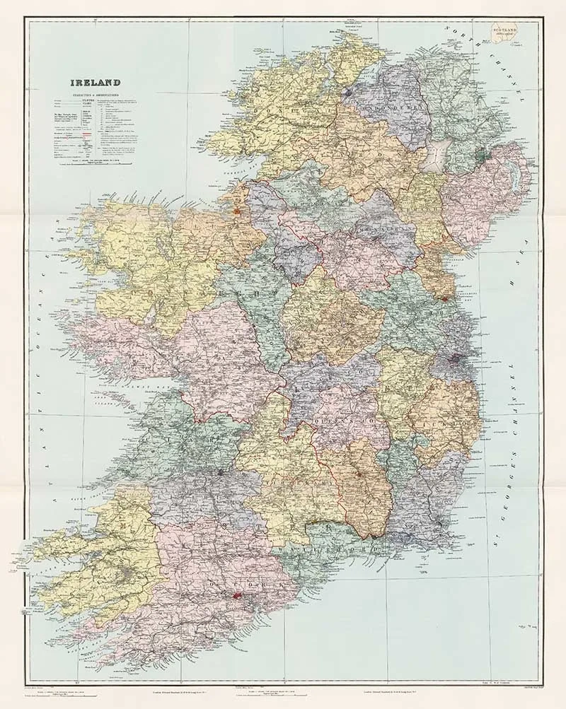 Free Vintage Maps Of Ireland To Print - Picture Box Blue throughout Printable Ireland Map 1900