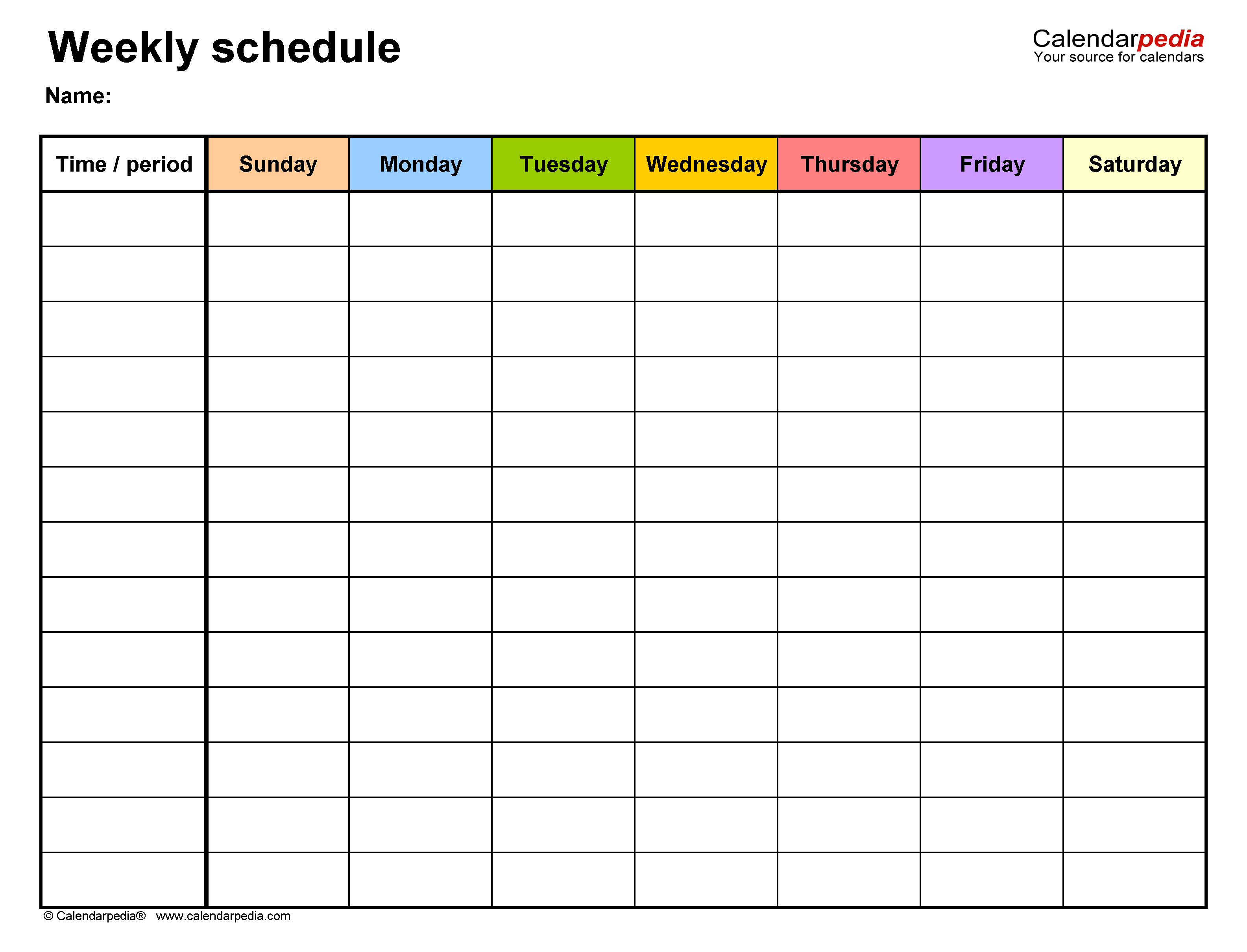 Free Weekly Schedules For Pdf - 24 Templates in Weekly Schedule Template Printable