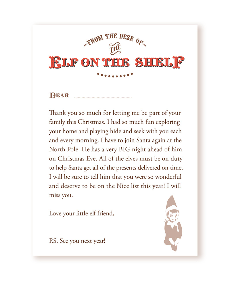 Freebie} Your Very Own Goodbye Letter From The Elf On The Shelf pertaining to Free Elf On the Shelf Printable Goodbye Letter