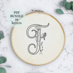 Full Alphabet Embroidery Patterns, Hand Embroidery Patterns In Stensil For Embroidery For Towels Printable With Alphabet