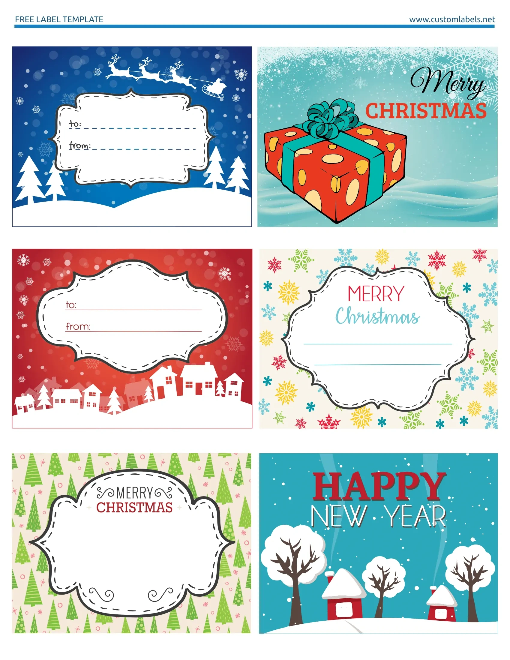 Fun And Colorful Christmas Labels - Free Printables inside Christmas Tags Free Printable
