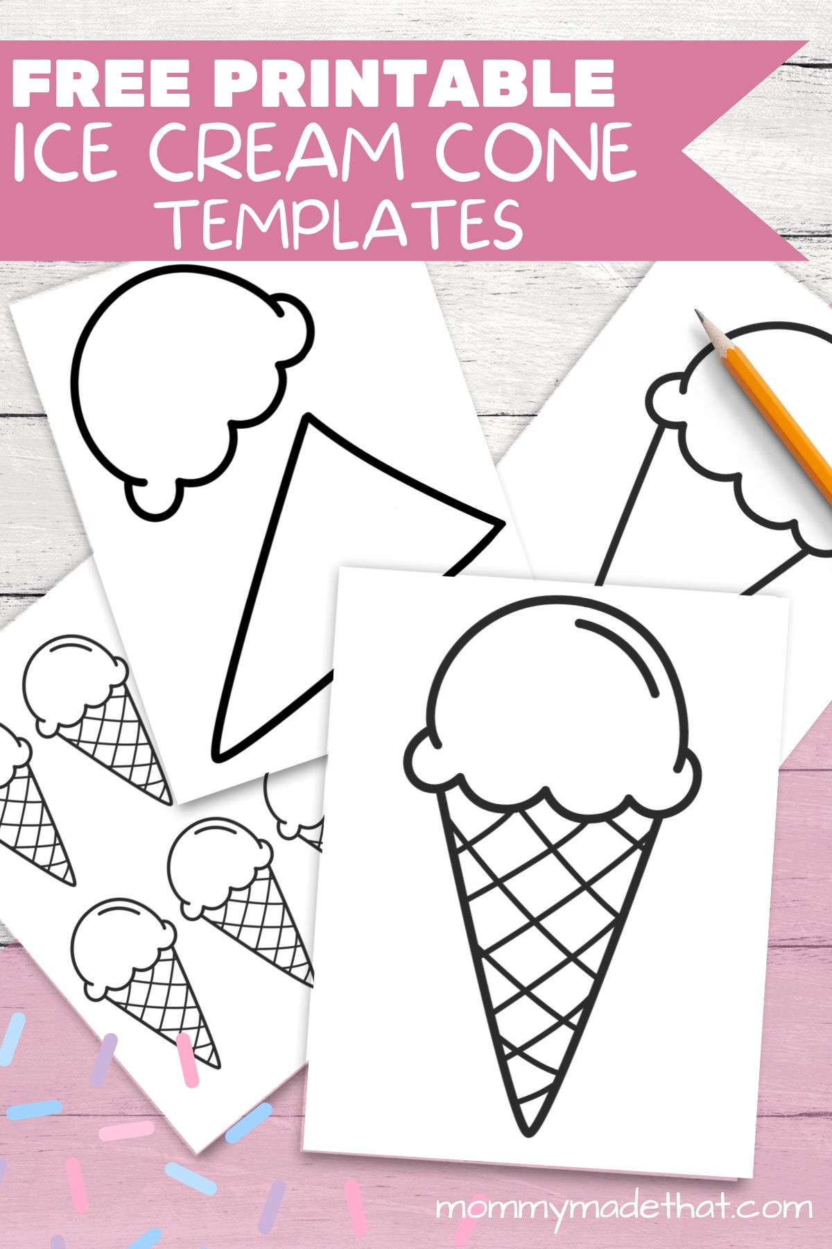 Fun Ice Cream Cone Templates For Crafts &amp;amp; Coloring regarding Ice Cream Cone Printable