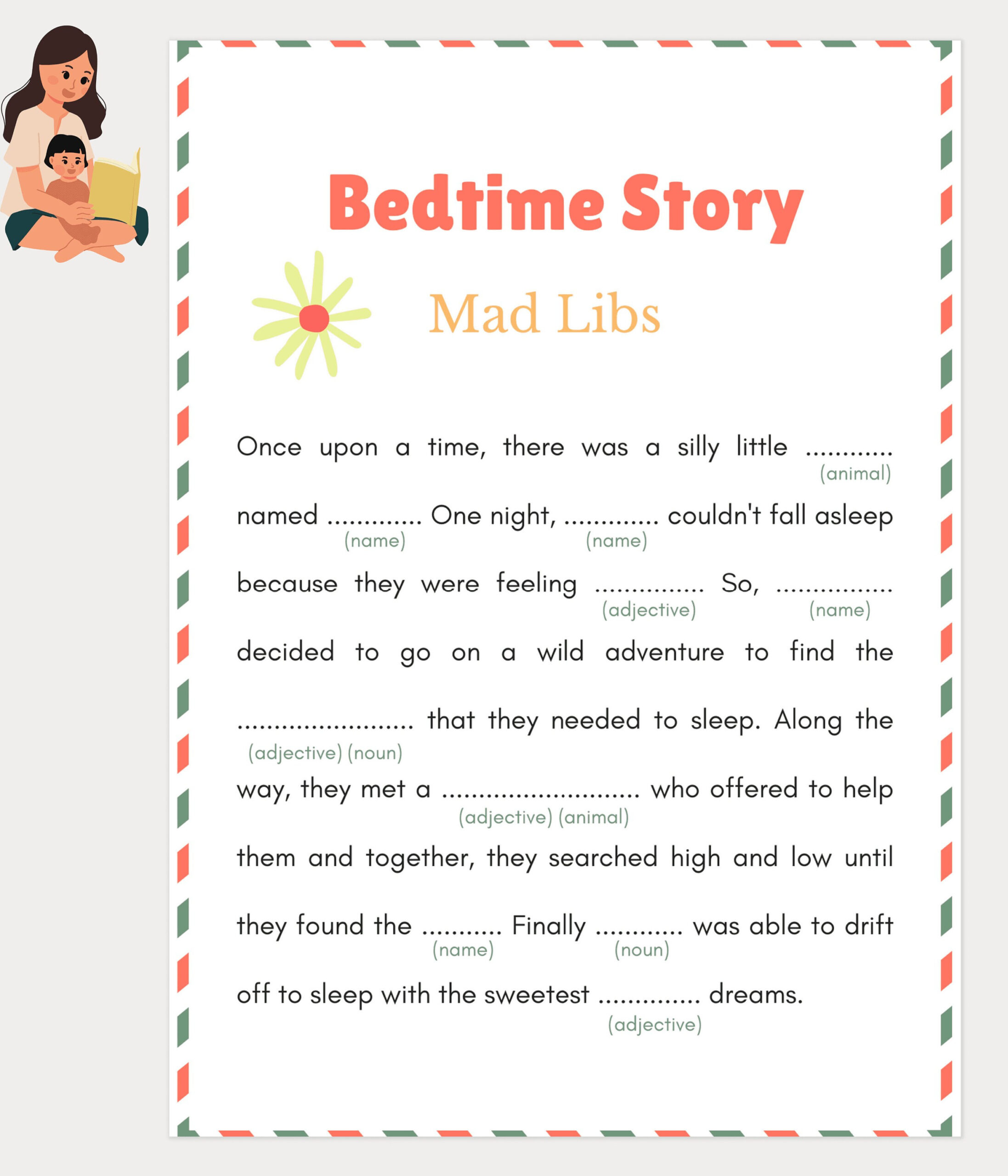 Games For Kids, Mad Libs, Bedtime Story, Printable Mad Libs within Adlibs For Kids Story Book Printable Downloads