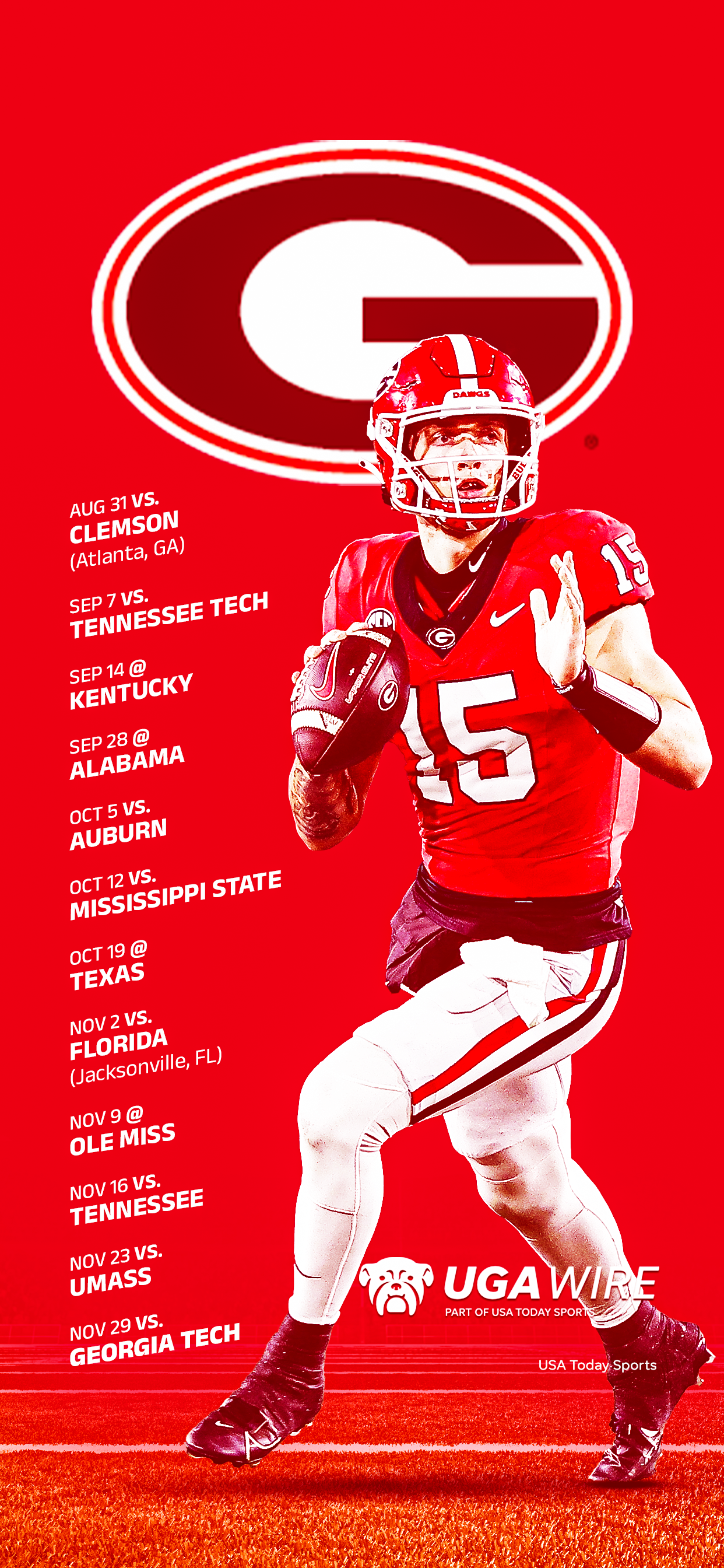 Georgia Bulldogs 2024 Football Schedule Downloadable Wallpaper for Uga Football Schedule 2024 Printable