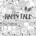 Giant Fall Coloring Page Digital Download   Etsy Inside Printable Fall Coloring Sheets