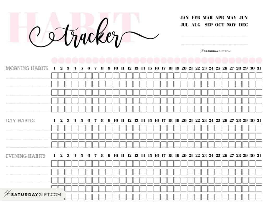 Habit Tracker Printable - 43 Cute &amp;amp; Free Printable Habit Trackers for Habit Tracker Printable Free