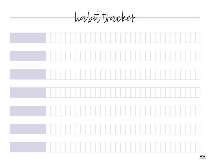 Habit Tracker Printable Free