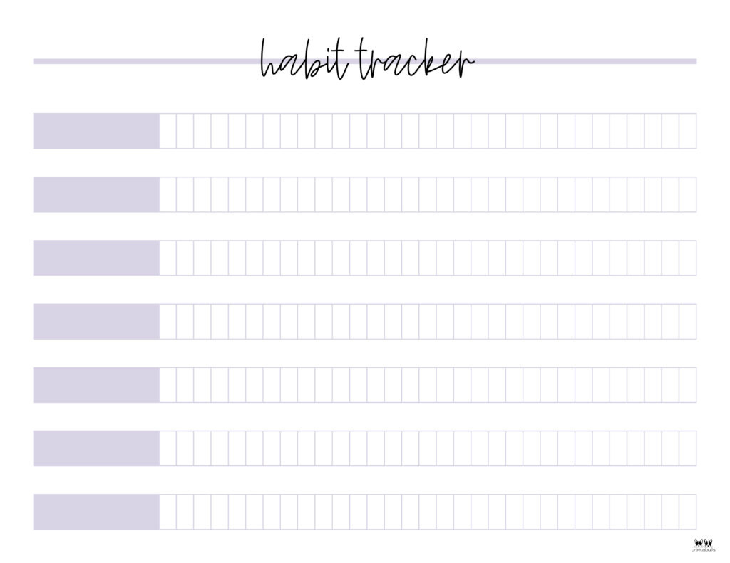 Habit Trackers - 25 Free Printables | Printabulls with regard to Habit Tracker Printable Free