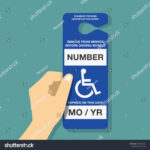 Hand Holding Handicap Placard Disabled Parking: Stock Vektorgrafik For Printable Handicap Parking Permit