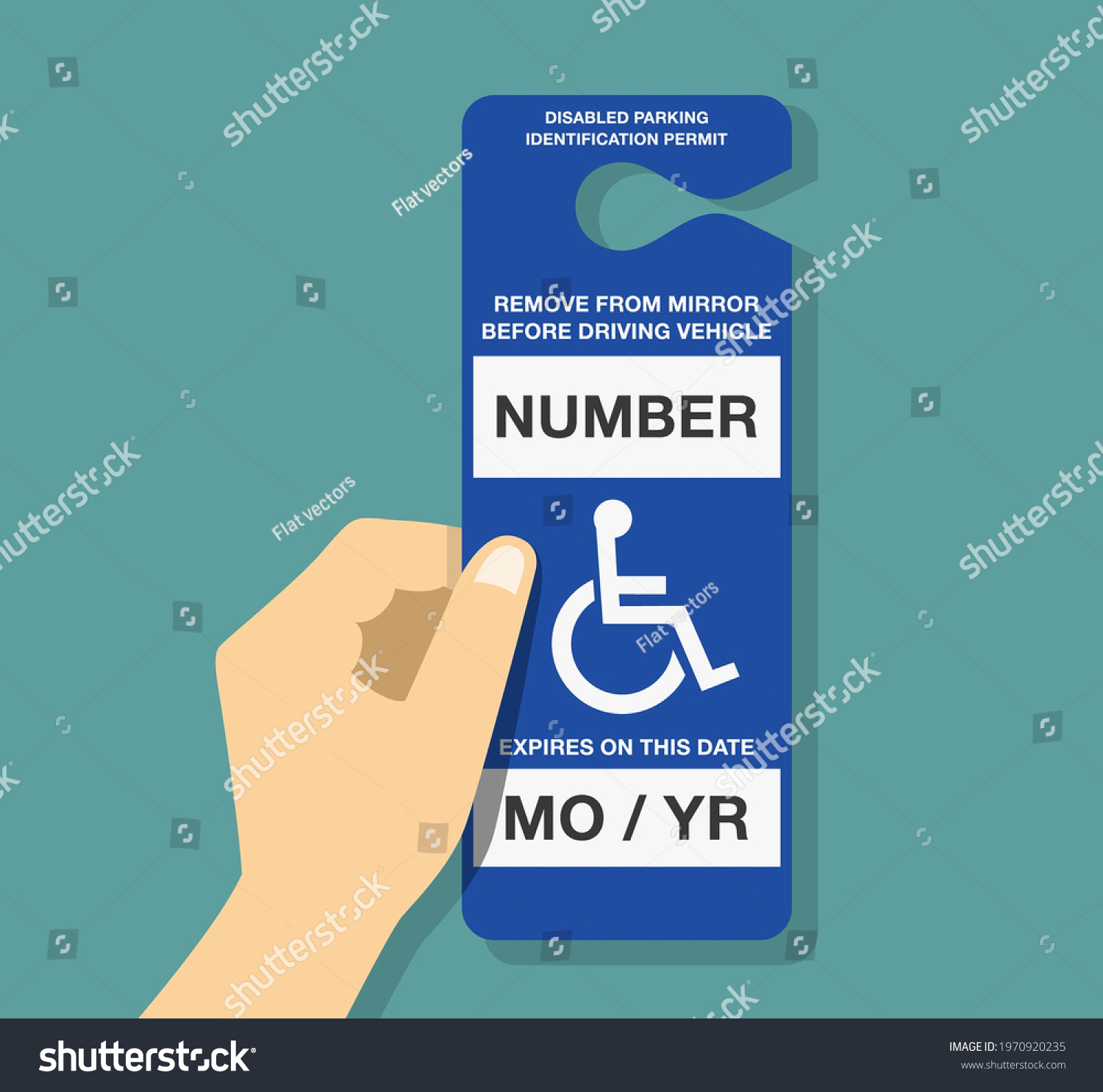 Hand Holding Handicap Placard Disabled Parking: Stock-Vektorgrafik for Printable Handicap Parking Permit