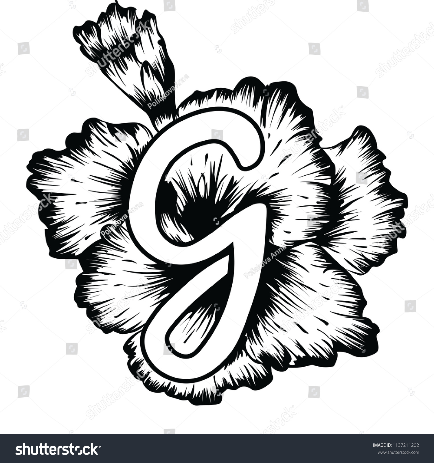 Handwritten Capital Letter G Floral Alphabet Stock Vector (Royalty throughout Printable Letter G For Tattoo Ideas