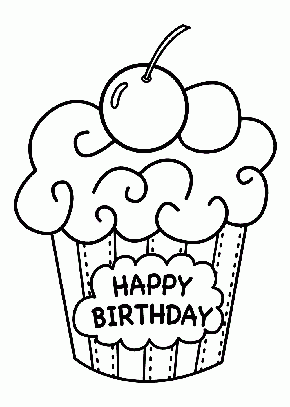 Happy Birthday Coloring Pages – Printable Coloring Pages inside Happy Birthday Coloring Printables