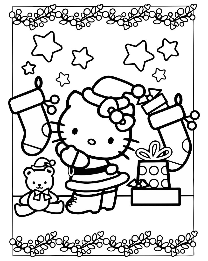 Hello Kitty Christmas Coloring Pages - 10 Free Pdf Printables for Hello Kitty Printable Coloring Pictures