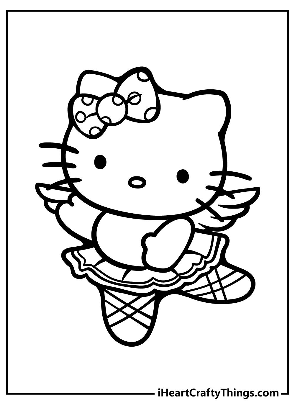 Hello Kitty Coloring Pages within Printable Hello Kitty Colouring Pages