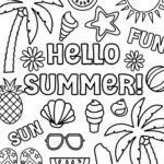 Hello Summer Printable Coloring Pages For Kids In Summer Coloring Sheets Printable