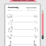 Homeschool Tracing Pattern Worksheet Sleeping Line In Trace Lines Sleeping Printable