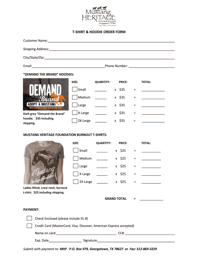 Hoodie Order Form Template - Fill Online, Printable, Fillable within Custom Hoodoe Sweatshirt Order Form Template Free Printable