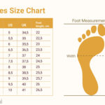 How To Easily Create A Clothing Size Chart + 14 Templates Pertaining To Template Printable Shoe Size Chart For Adults