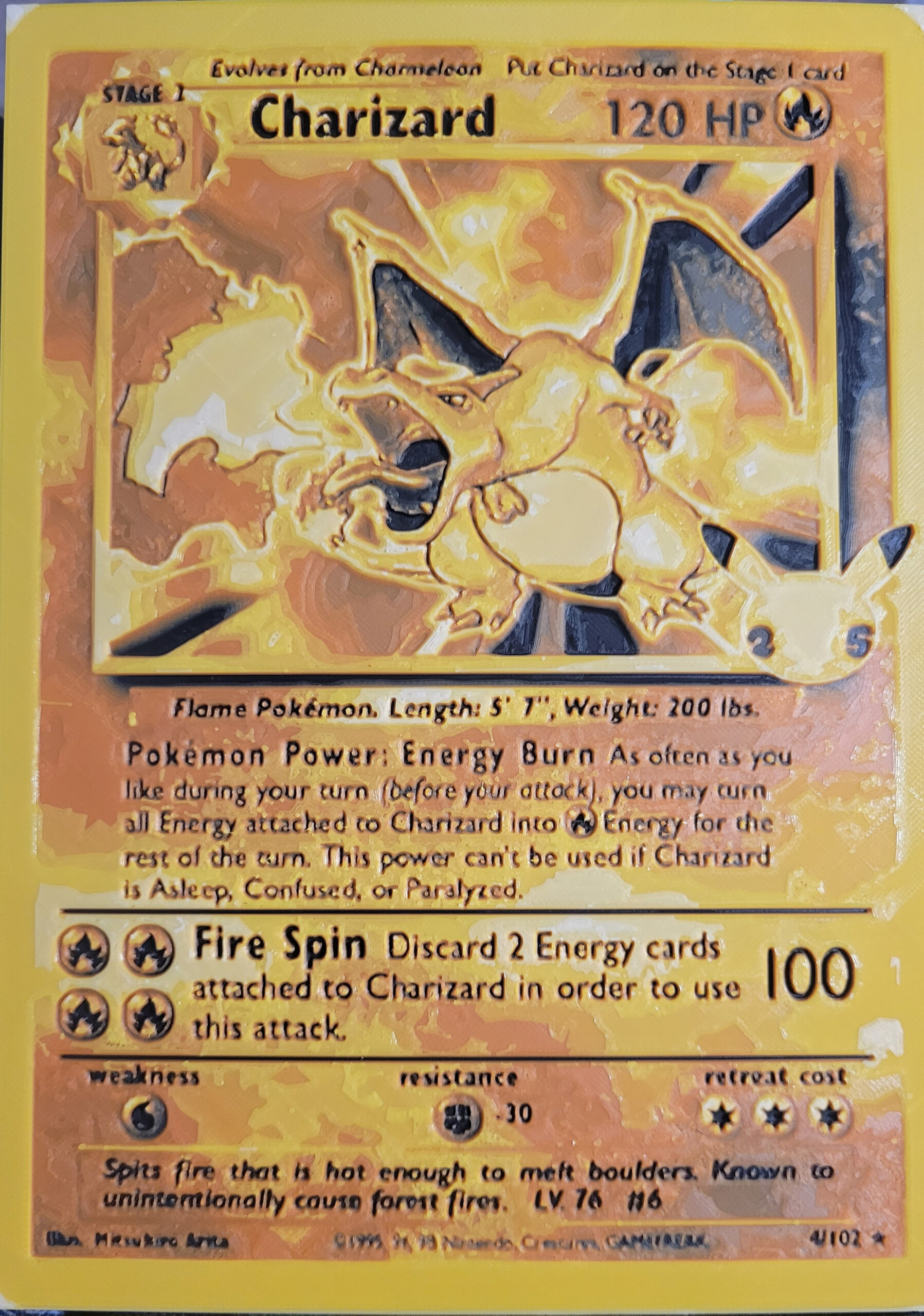 Hueforge - Charizard Card Von Jpbear09 | Kostenloses Stl-Modell throughout Printable Pokemon Cards Golden Charizard