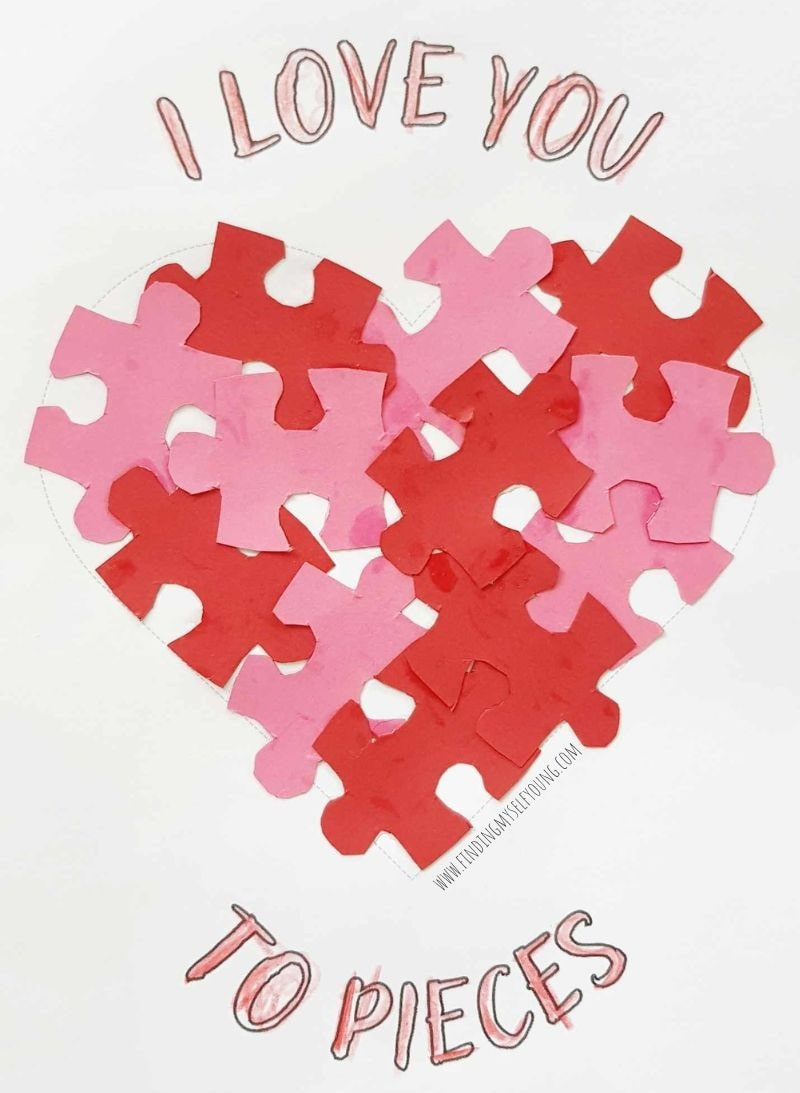 I Love You To Pieces Puzzle Card {+ Free Printable Template with Free Printable Puzzle Cards For Adults