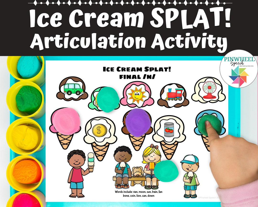 Ice Cream Splat Mats Printable Articulation Speech Therapy Smash inside Summer Speech Therapy Splat Mat Printable