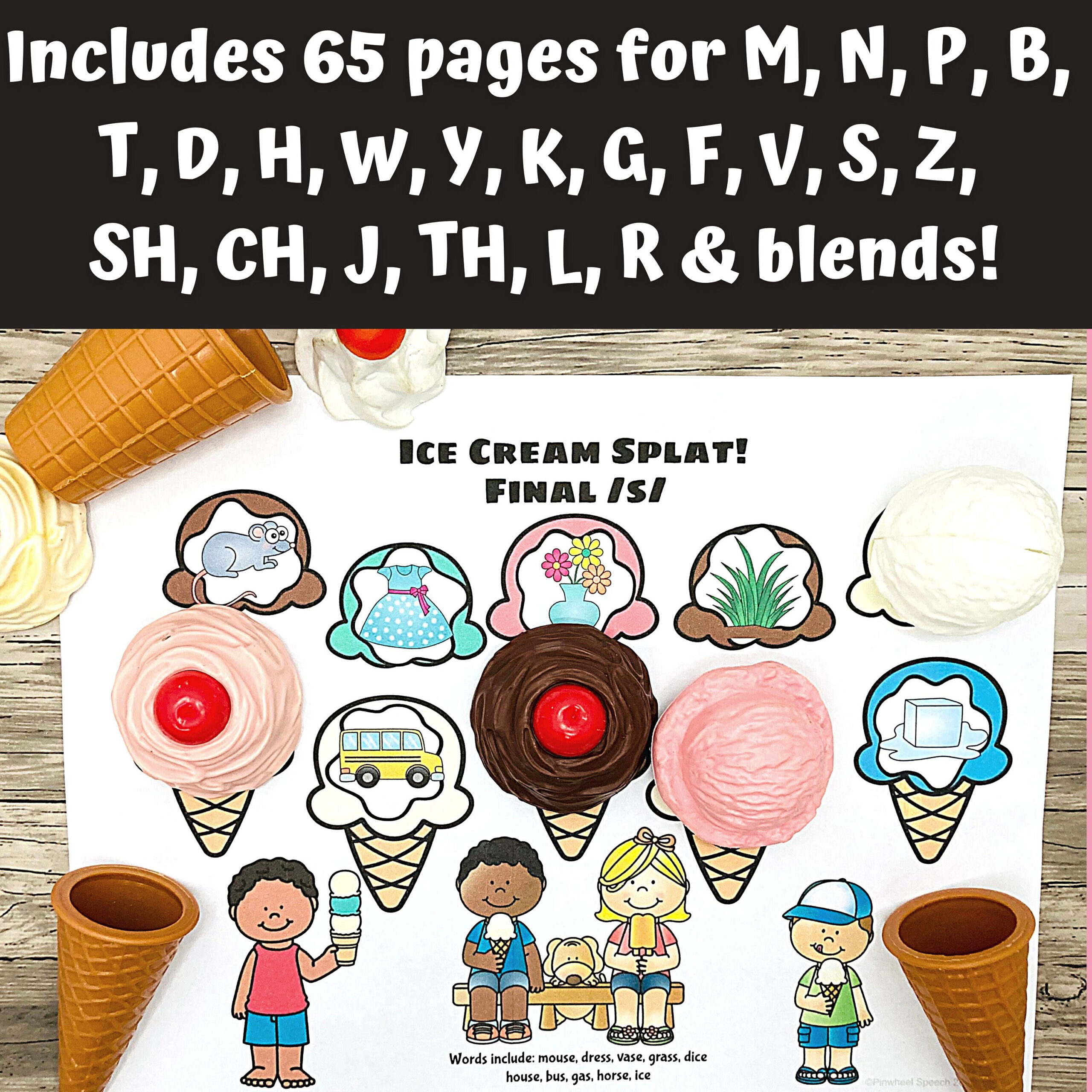 Ice Cream Splat Mats Printable Articulation Speech Therapy Smash pertaining to Summer Speech Therapy Splat Mat Printable