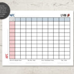 Instant Download, Printable Super Bowl Squares Grid, Super Bowl For Printable Super Bowl Squares