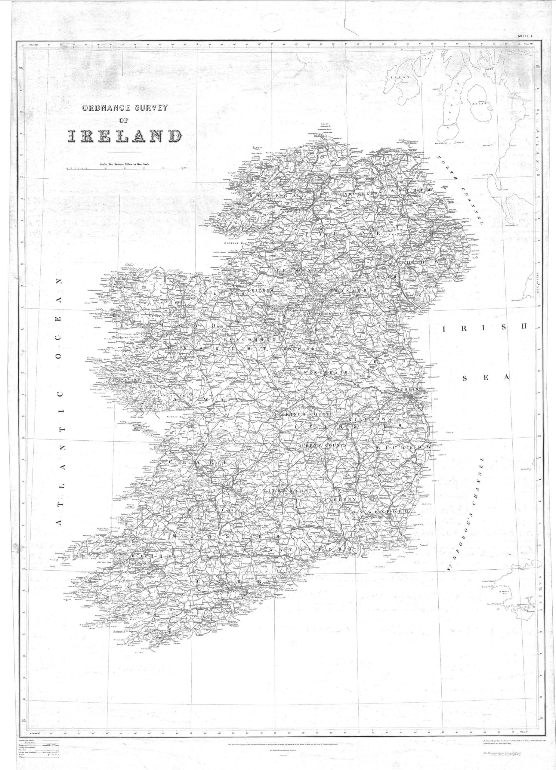 Ireland-1901-2000 – L Brown Collection inside Ireland Map 1901 Printable