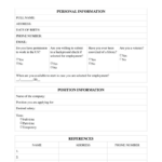 Job Application Form | Free Simple Pdf Template | Lawdistrict In Printable Application For Employment