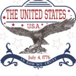 July 4Th U.s. Independence Day Template With Eagle. Vector For Printable 4Th Of July Eagle Stencils