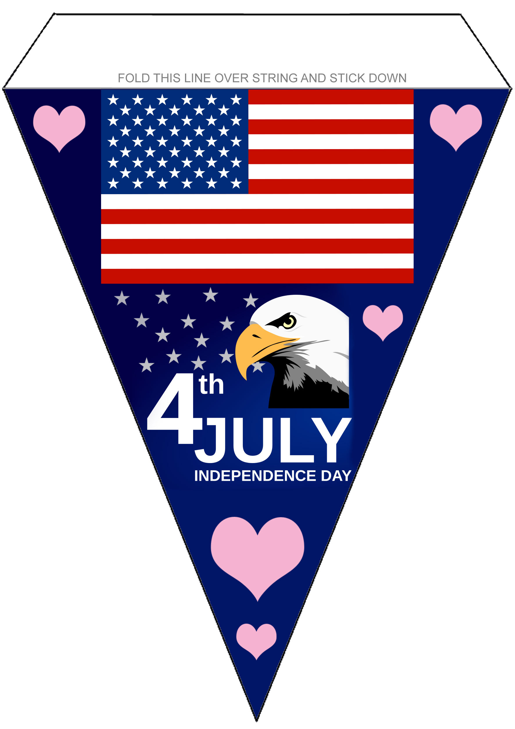 July Fourth Bunting: Flag And Eagle - Rooftop Post Printables in Printable 4th of July Eagle Stencils