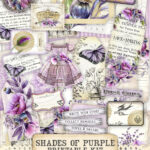 Junk Journal Kit Purple, Printable Papers, Pages, Ephemera With Printables For Journals Purple