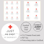 Just In Case Of Emergency Stickers Printable Bachelorette Hangover Inside Printable In Case Of Emergency Stickers