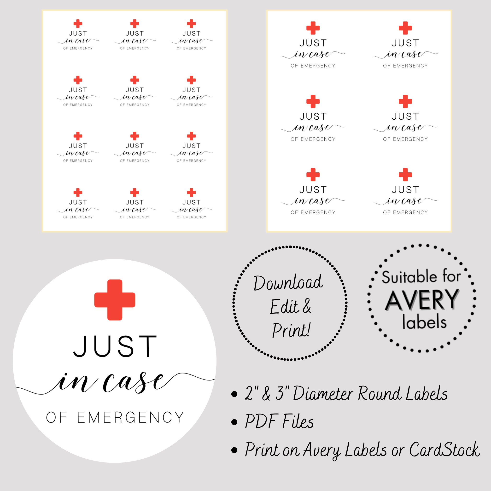 Just In Case Of Emergency Stickers Printable Bachelorette Hangover inside Printable In Case Of Emergency Stickers