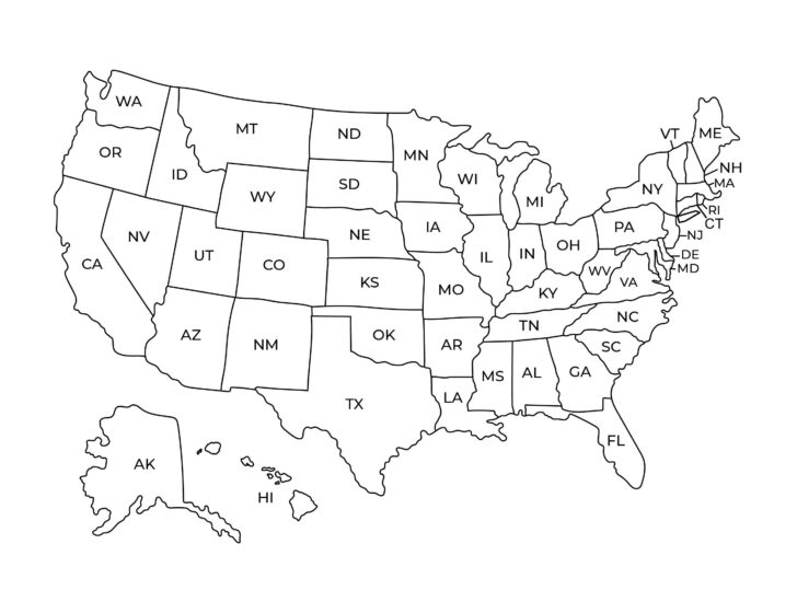 Printable Map of Usa