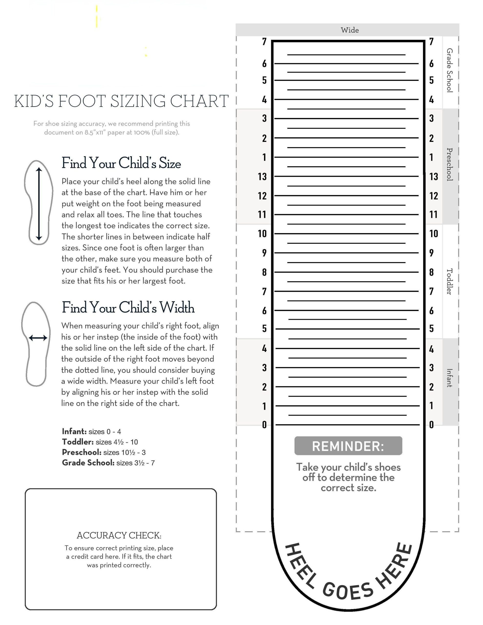 Kinder Fuß Größentabelle Einfache Fußsize-Charts Kind Schuh with regard to Printable Shoe Size Chart