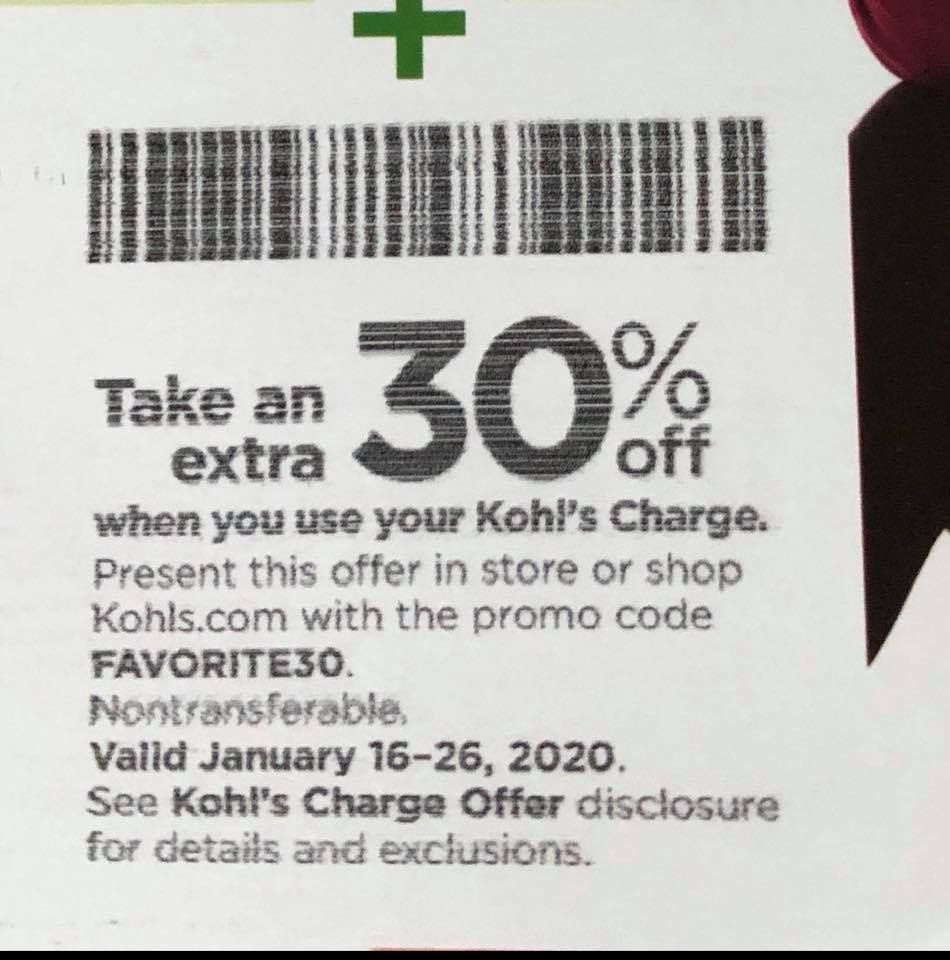 Kohls 30% Off Coupons Code Plus Free Shipping within Kohls Promo Codes Printable