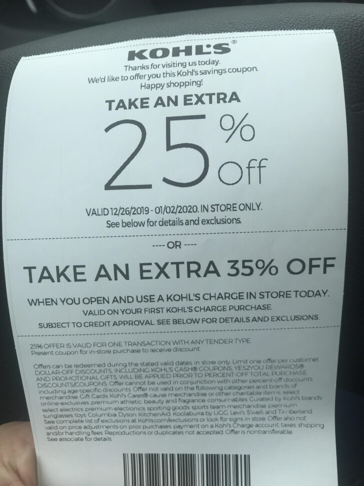 Kohls Promo Codes Printable