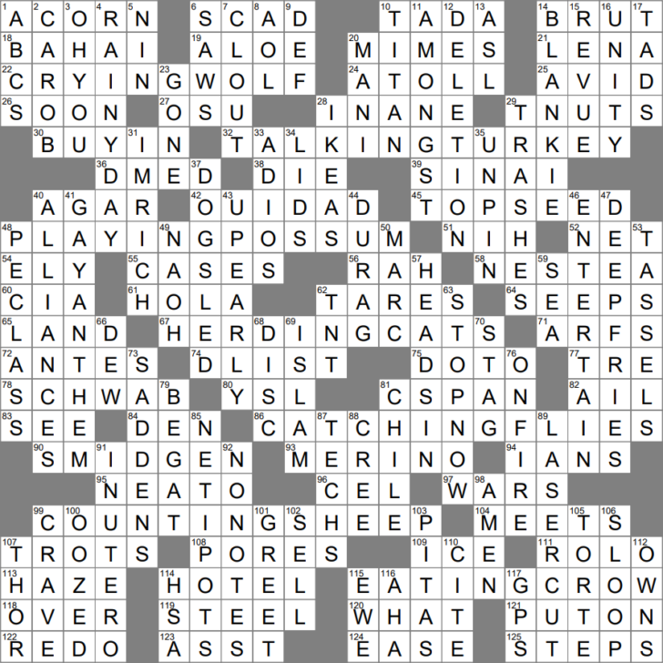 Los Angeles Times Crossword Printable